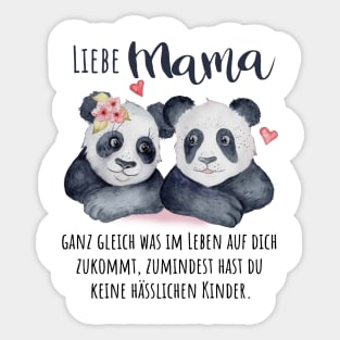 Liebe Mama Panda Shirt - Cute Mama Panda Geschenk Sticker